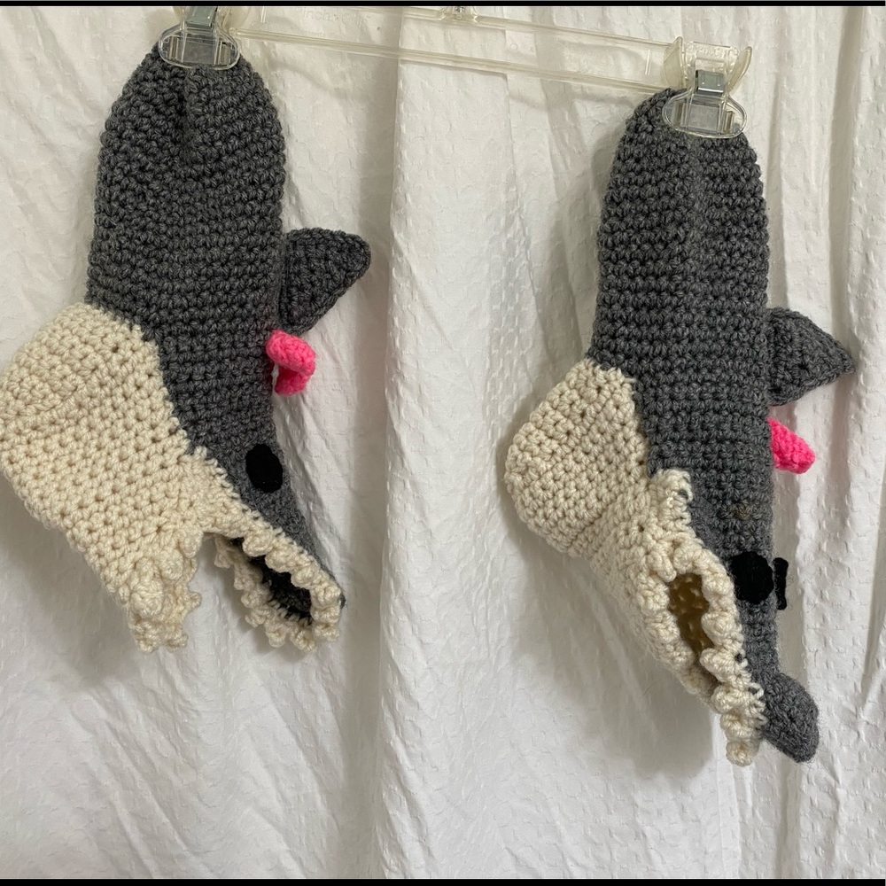 Handmade Crocheted Shark Socks